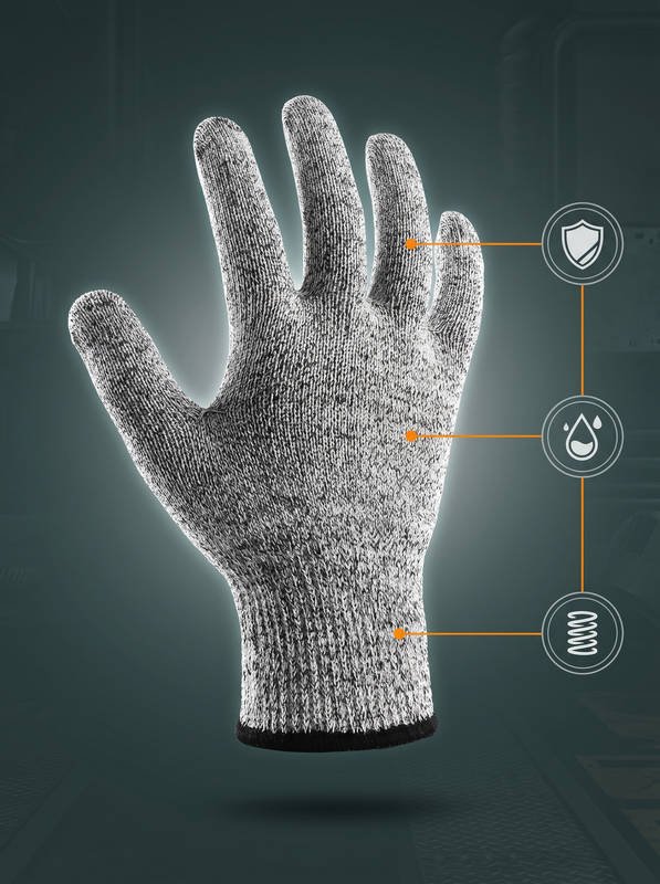 EN388 Level 5 HPPE Cut Resistant Gloves | FDA Food Grade, Breathable & Comfortable Work Gloves - Image 6