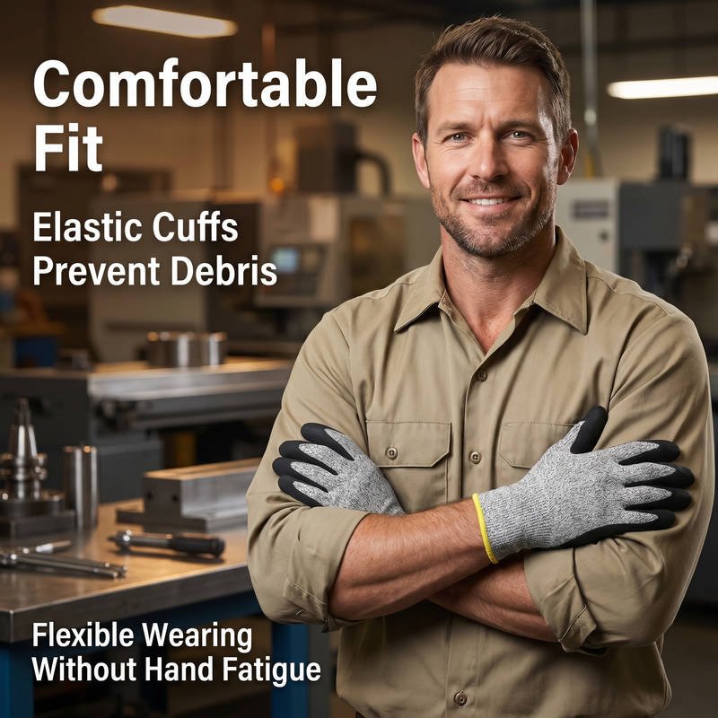 ANSI A5 Cut Resistant Gloves, HPPE Foam Nitrile Coated Work Gloves High Dexterity - Image 4