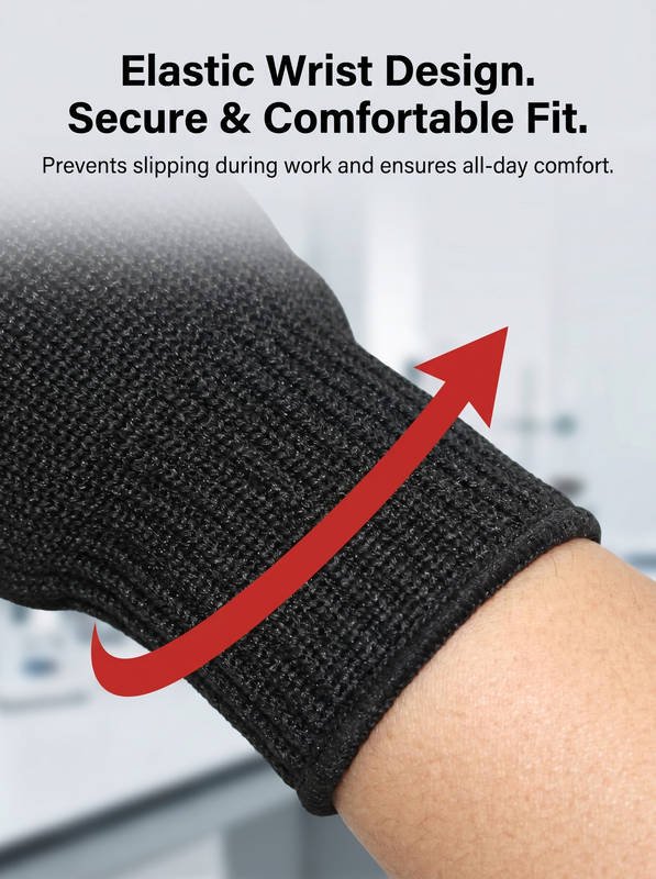 ANSI Cut Level 5 Gloves | Breathable Steel Wire Knit for Maximum Comfort - Image 3