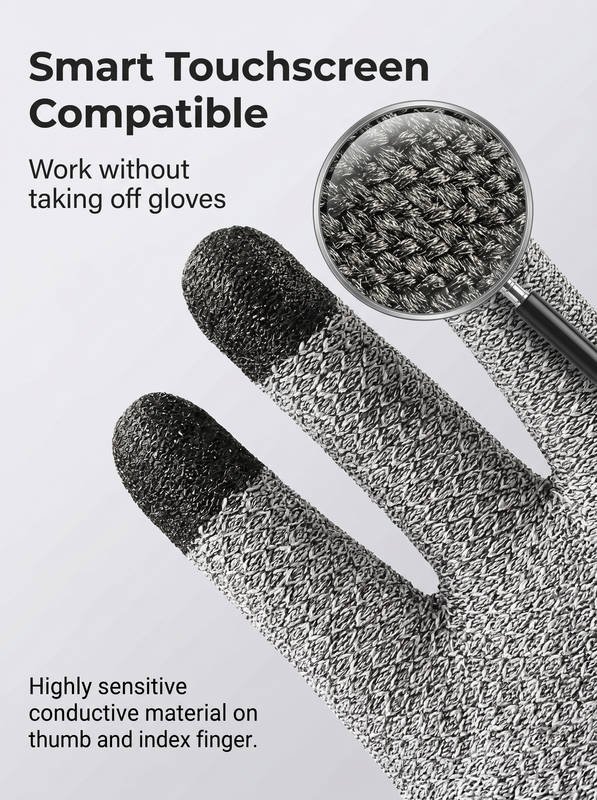 Cut Resistant Gloves Level 5, Touchscreen HPPE Work Gloves Breathable Comfort - Image 2