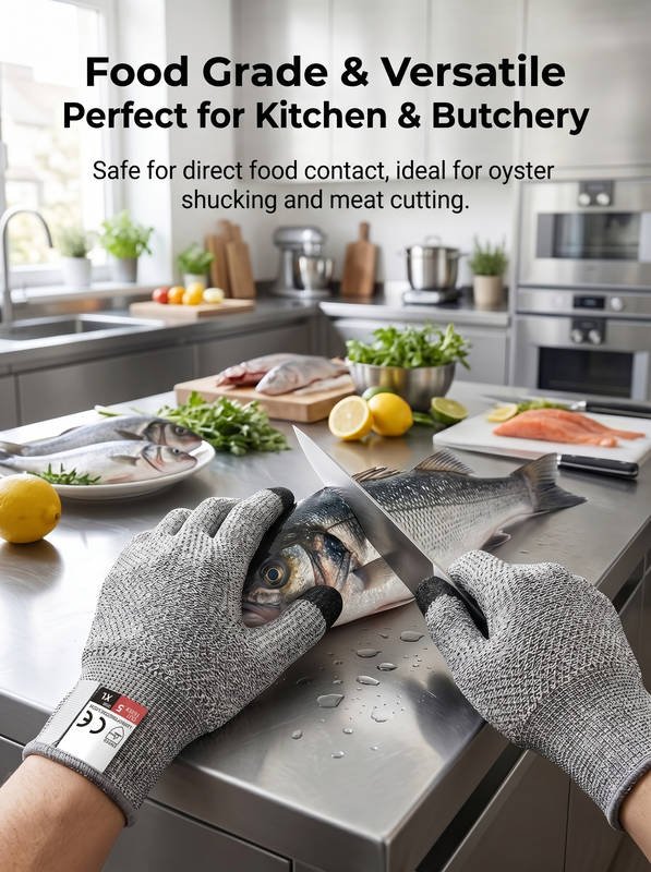 Cut Resistant Gloves Level 5, Touchscreen HPPE Work Gloves Breathable Comfort - Image 4