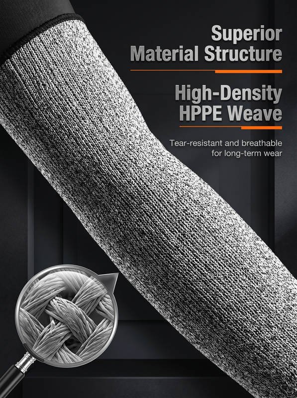 Cut Resistant Arm Sleeves - Level 5 Cut Protection, Breathable & Comfortable - Image 2