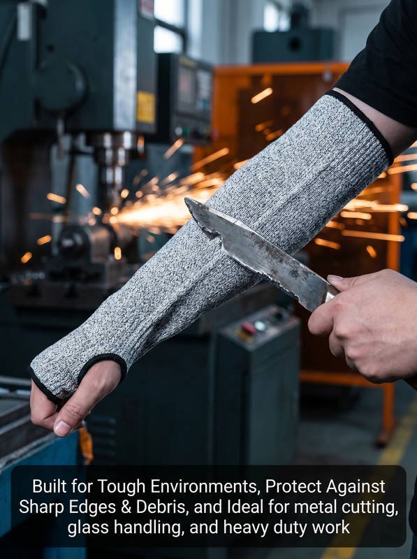 Cut Resistant Arm Sleeves - Level 5 Cut Protection, Breathable & Comfortable - Image 4