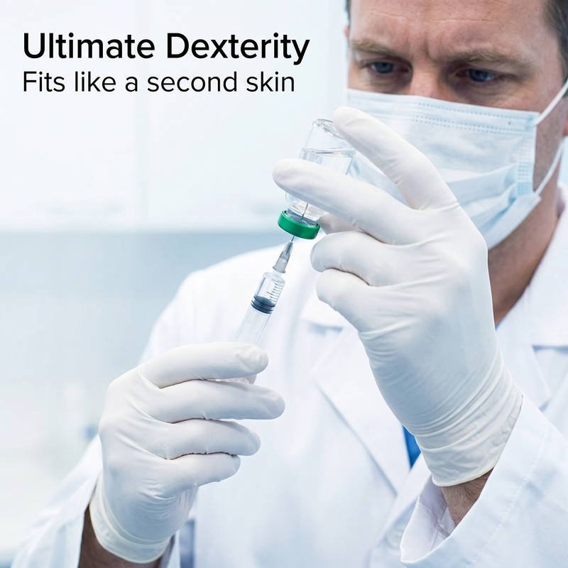 White Nitrile Exam Gloves Disposable, Sensitive Touchscreen Grip, Latex Free Medical & Food Safe for Lab - Image 3