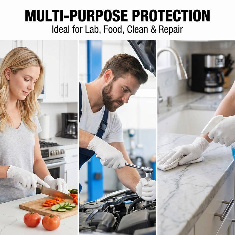 White Nitrile Exam Gloves Disposable, Sensitive Touchscreen Grip, Latex Free Medical & Food Safe for Lab - Image 5