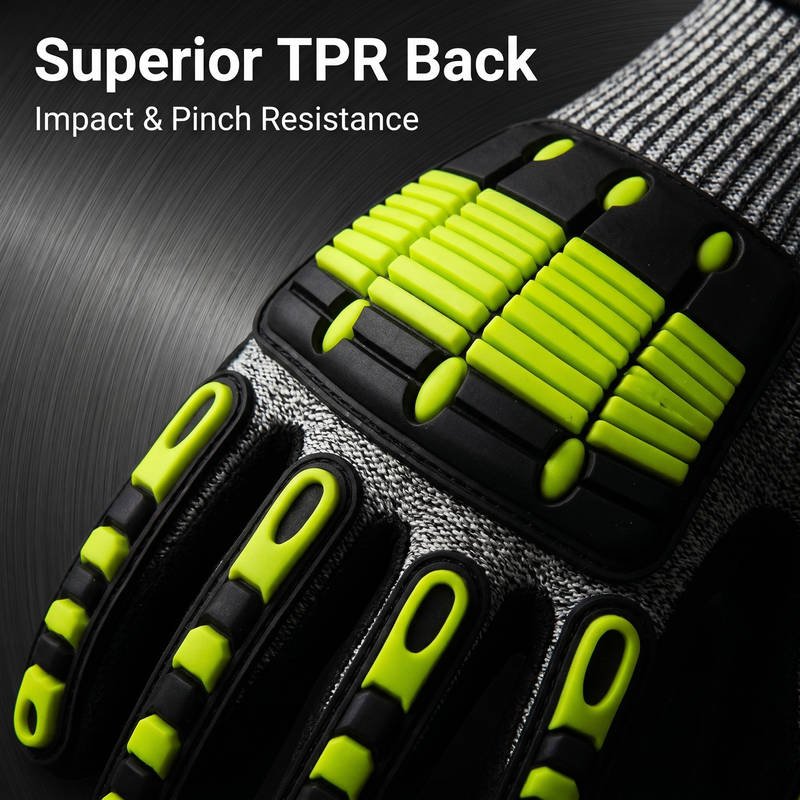 Impact Resistant Cut Protection Gloves, TPR Reinforced Anti-Vibration, Oil Grip for Oilfield & Mining - Image 2