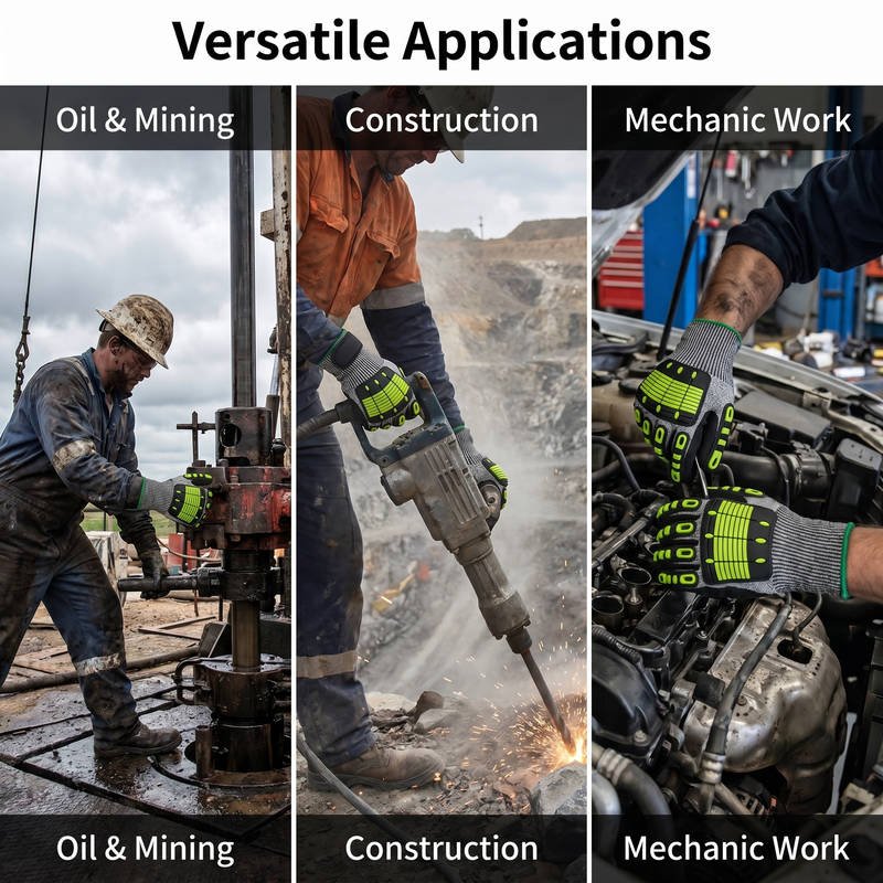 Impact Resistant Cut Protection Gloves, TPR Reinforced Anti-Vibration, Oil Grip for Oilfield & Mining - Image 5