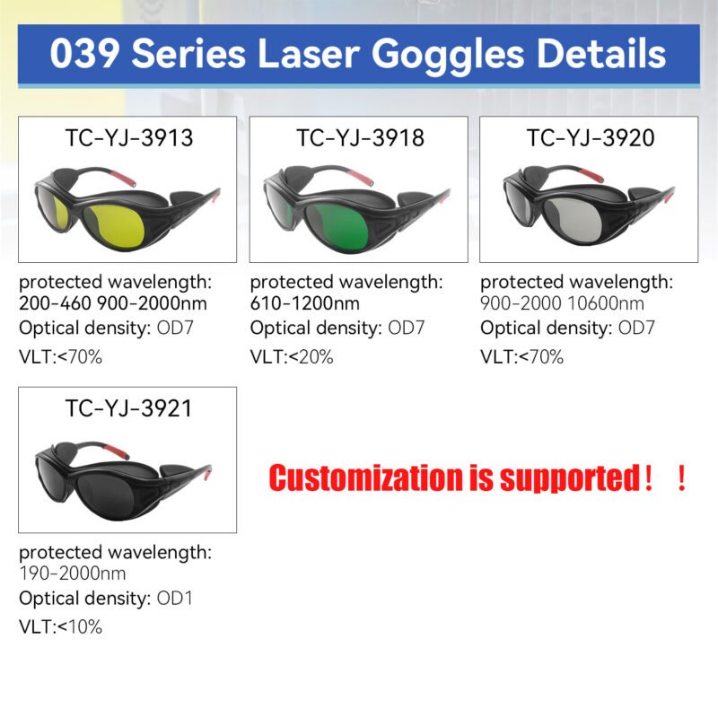 200nm-2000nm OD7 CE EN207 Fiber Cutting Welding Goggles Eye Protection Protective Ipl Hair Removal Goggle Laser Safety Glasses - Image 3