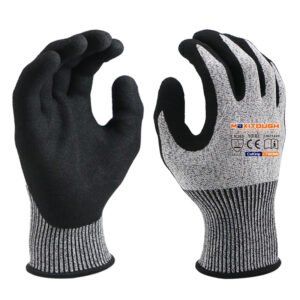 MaxiTough High Grip 13g HPPE Anti-Cut Safety Gloves HPPE Nitrile Sandy Non-slip Durable Glass Handling Work Safety Gloves