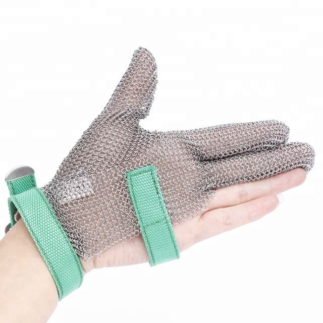 Three Finger Stainless Steel Anti Cut Butcher Gloves - Image 3