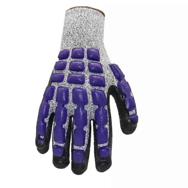 SONICE Wrinkled Nitrile Back Safety Work Glove Cotton Lined Anti-Collision Bead Knitted Impact Resistant CE EN388 Certified - Image 3
