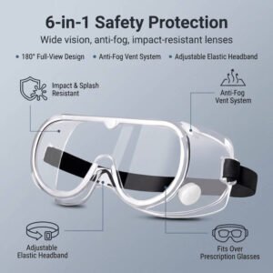 Anti-Fog Impact Safety Goggles ANSI-Level Protection, All-Day Comfort Fit
